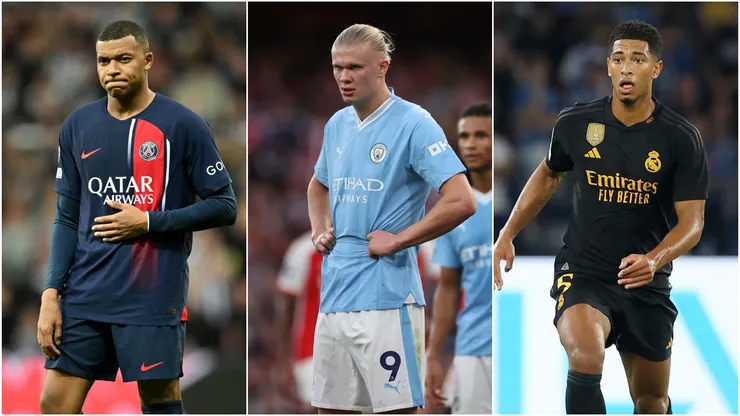 Kylian Mbappe, Erling Haaland and Jude Bellingham