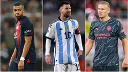 Kylian Mbappe, Lionel Messi and Erling Haaland