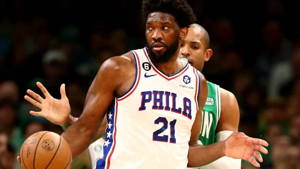 Joel Embiid #21 of the Philadelphia 76ers-Adam Glanzman/Getty Images