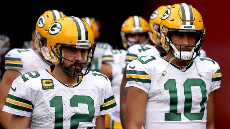 Aaron Rodgers and Jordan Love