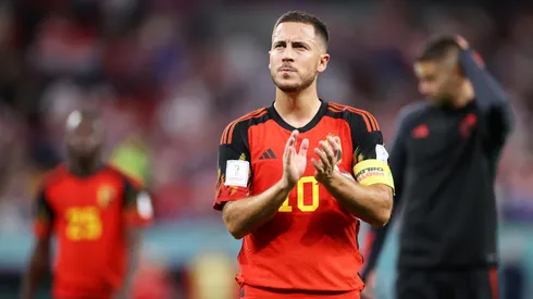 Eden Hazard of Belgium applauds the fans after their sides' elimination from the tournament during the FIFA World Cup Qatar 2022