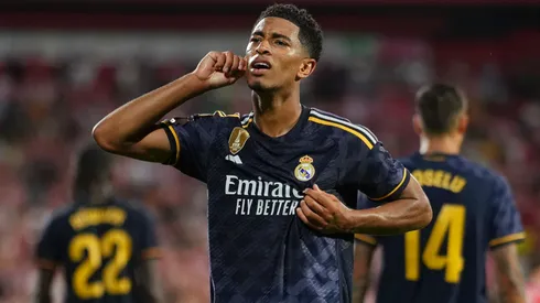 Jude Bellingham celebrates a goal for Real Madrid