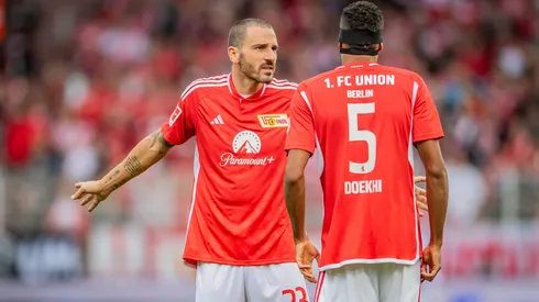 Leonardo Bonucci of Union Berlin talks to Danilo Doekhi