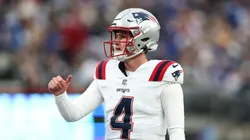 Bailey Zappe calls a play against the New York Giants.