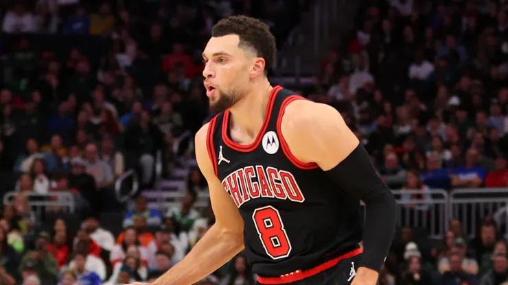 Zach LaVine of the Chicago Bulls handles the ball during a game against the Milwaukee Bucks.