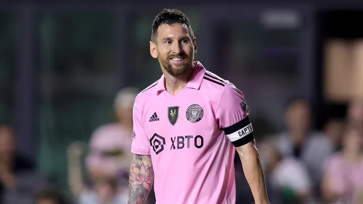 Lionel Messi looks on during an Inter Miami game.