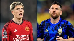 Alejandro Garnacho (left) and Lionel Messi.