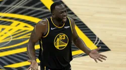 Draymond Green complains after a foul call.