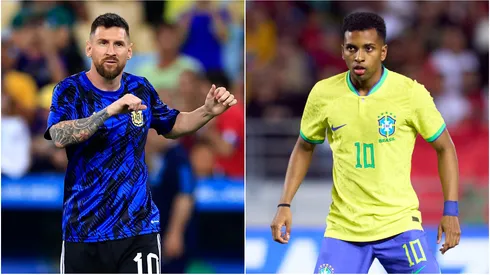 Lionel Messi (left) and Rodrygo