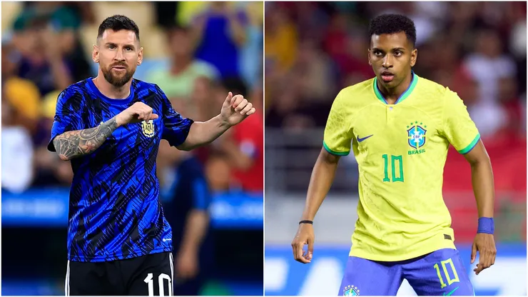 Lionel Messi (left) and Rodrygo
