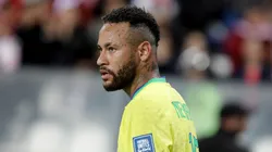 Neymar looks on during a game.