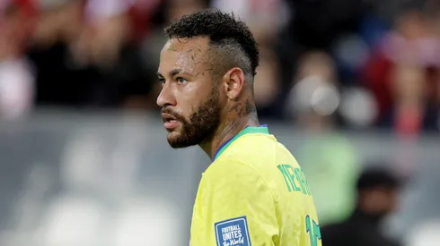 Neymar looks on during a game.