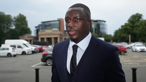 Benjamin Mendy leaving court.