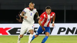 Arturo Vidal of Chile runs with the ball during a match between Paraguay and Chile as part of FIFA World Cup Qatar 2022 Qualifiers on November 11, 2021.