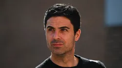 Mikel Arteta looks on during a game.
