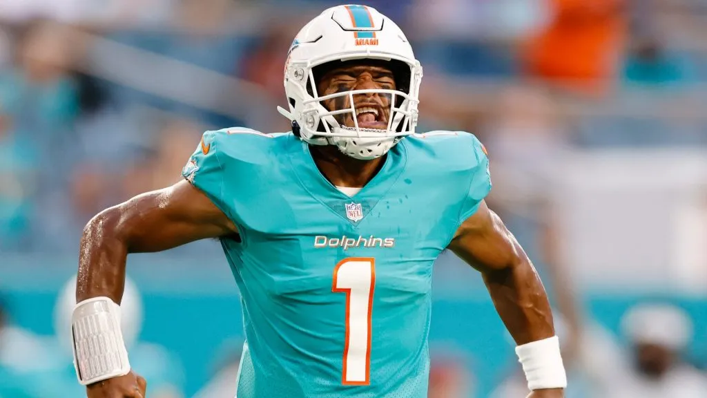 Tua Tagovailoa #1 of the Miami Dolphins