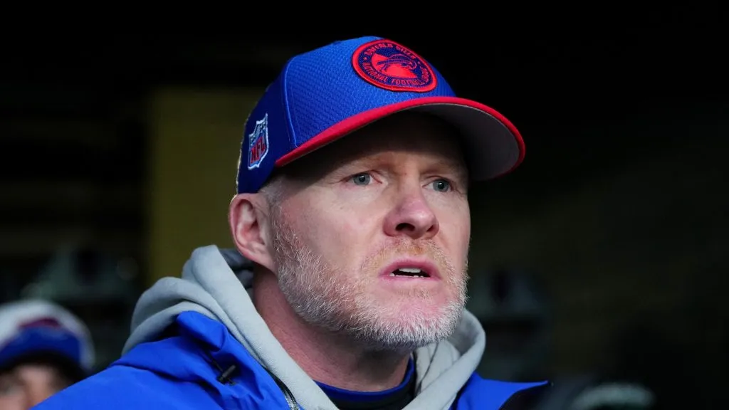 Head coach Sean McDermott of the Buffalo Bills takes the field prior to a game against the Philadelphia Eagles at Lincoln Financial Field on November 26, 2023 in Philadelphia, Pennsylvania.