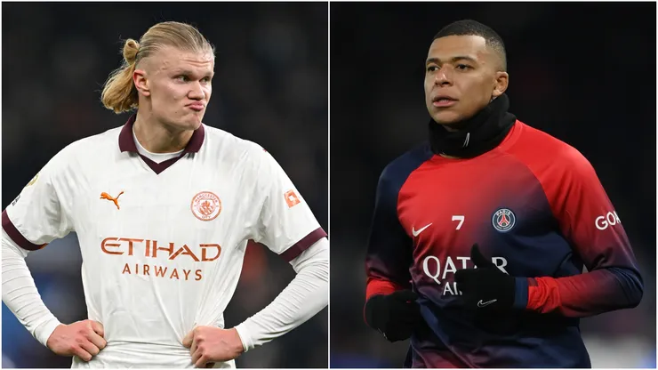 Erling Haaland (left) and Kylian Mbappe