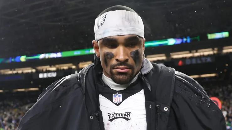 Jalen Hurts #1 of the Philadelphia Eagles walks off the field after the game against the Seattle Seahawks at Lumen Field on December 18, 2023 in Seattle, Washington.