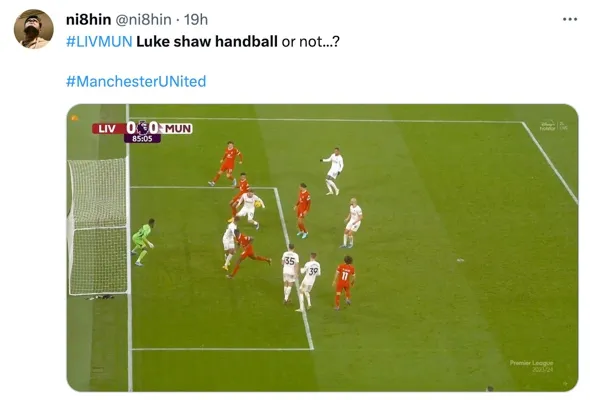 Luke Shaw's possible handball