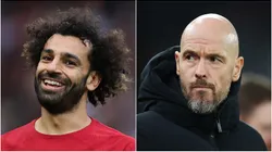 Mohamed Salah of Liverpool and Erik ten Hag of Manchester United