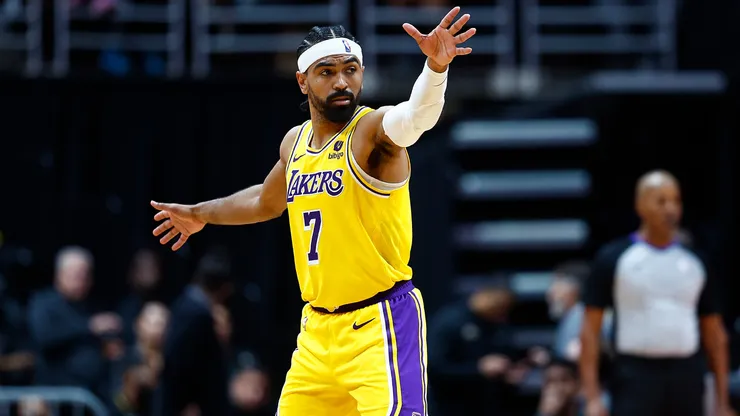 Gabe Vincent with the Los Angeles Lakers.