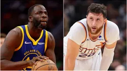 Draymond Green (left) and Jusuf Nurkic.