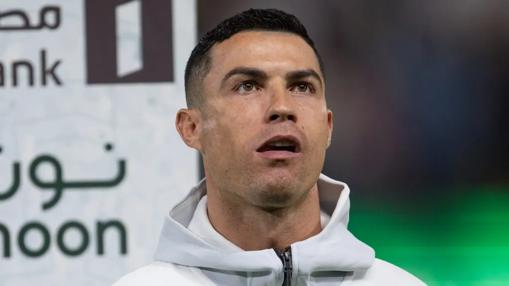 Cristiano Ronaldo of Al Nassr looks on prior the Saudi Pro League match between Al-Nassr and Al-Riyadh at King Saud University Stadium on December 8, 2023 in Riyadh, Saudi Arabia.