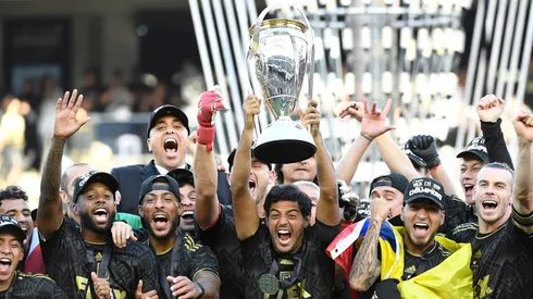 Carlos Vela and LAFC after winning the 2022 MLS Cup