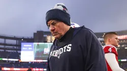 Head coach Bill Belichick of the New England Patriots walks off the field after losing to the Los Angeles Chargers 6-0 at Gillette Stadium on December 03, 2023 in Foxborough, Massachusetts.