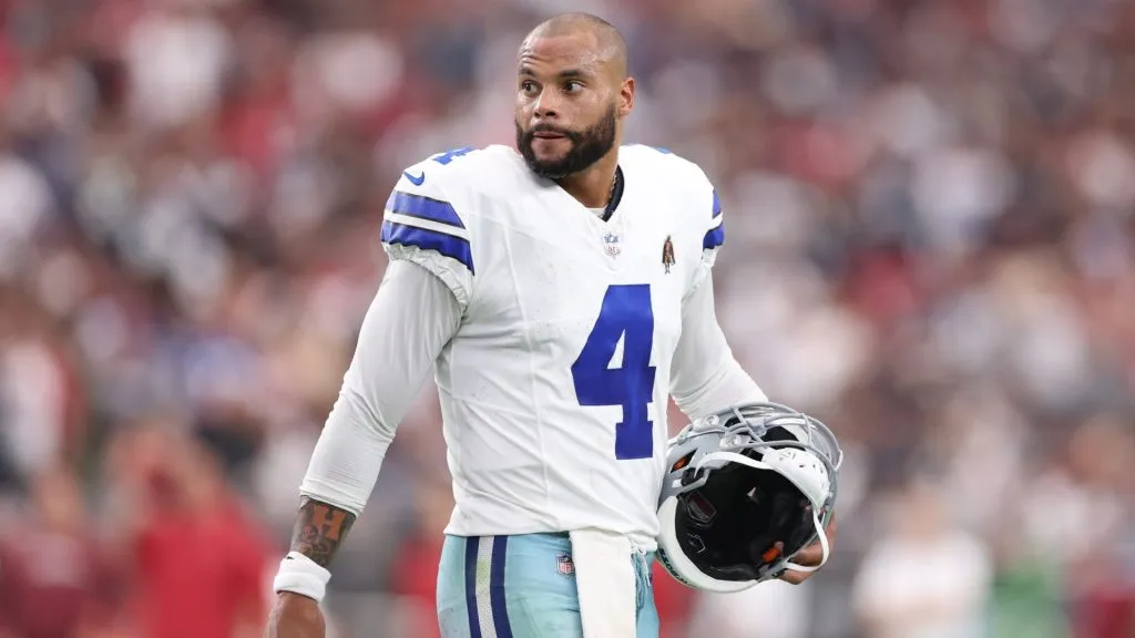 Dak Prescott before a game with the Dallas Cowboys.
