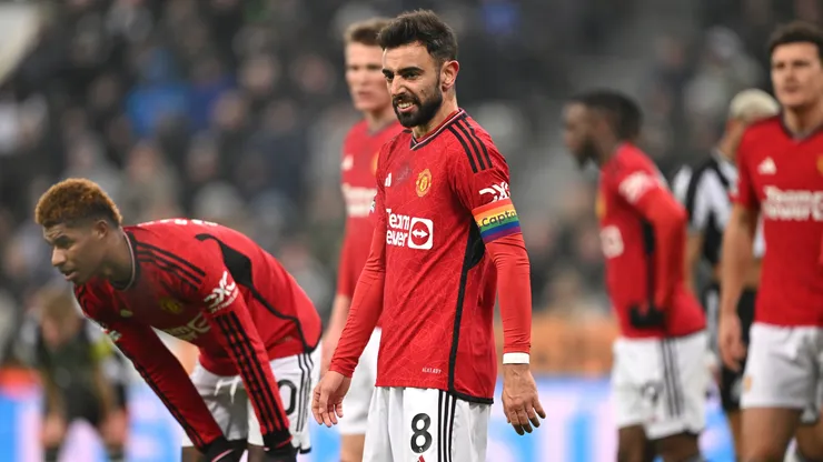 Manchester United captain Bruno Fernandes looks on during the Premier League loss against Newcastle United.