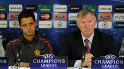 Chicharito and Alex Ferguson with Manchester United