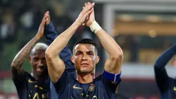 Cristiano Ronaldo of Al Nassr celebrates after winning the Saudi Pro League match between Al-Taawoun and Al-Nassr at King Abdullah Sport City Stadium on December 30, 2023 in Buraydah, Saudi Arabia.