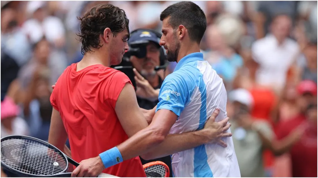 Novak Djokovic of Serbia meets Taylor Fritz of the United States – Clive Brunskill/Getty Images