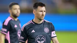 Lionel Messi of Inter Miami FC looks on prior a friendly match between El Salvador and Inter Miami at Cuscatlan Stadium on January 19, 2024 in San Salvador, El Salvador.