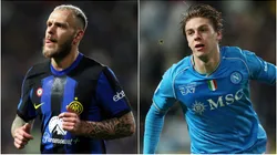 Federico Dimarco of FC Internazionale and Alessio Zerbin of SSC Napoli