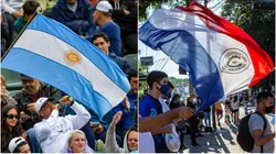 Flags of Argentina and Paraguay