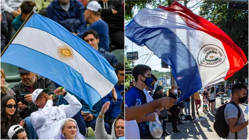 Flags of Argentina and Paraguay