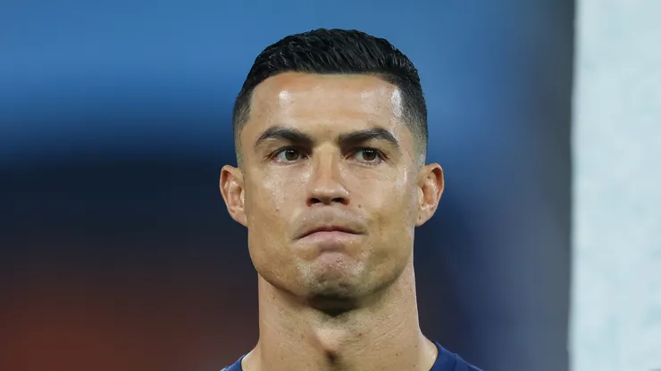 Cristiano Ronaldo looks on before an Al Nassr game