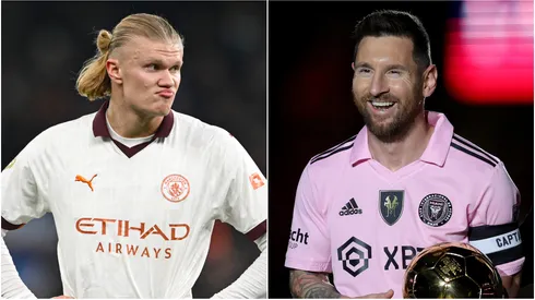 Erling Haaland (left) and Lionel Messi.