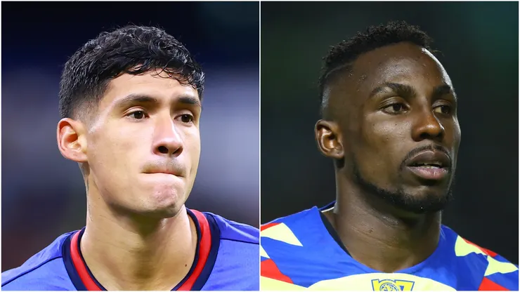 Uriel Antuna of Cruz Azul and Julian Quinones of Club America