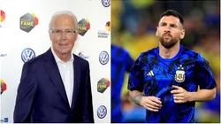 Franz Beckenbauer (left) and Lionel Messi