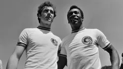 Franz Beckenbauer (left) and Pele when they played at the NY Cosmos.