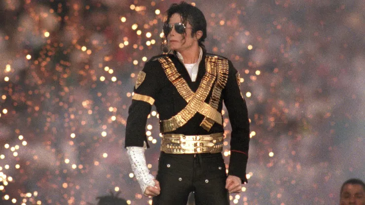 Michael Jackson performs during the Halftime show of the Super Bowl XXVII in 1993.