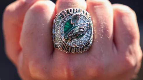 A fan's ring during the Philadelphia Eagles Super Bowl Championship Parade in 2025.