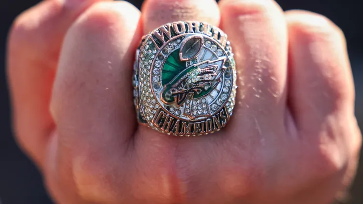 A fan's ring during the Philadelphia Eagles Super Bowl Championship Parade in 2025.
