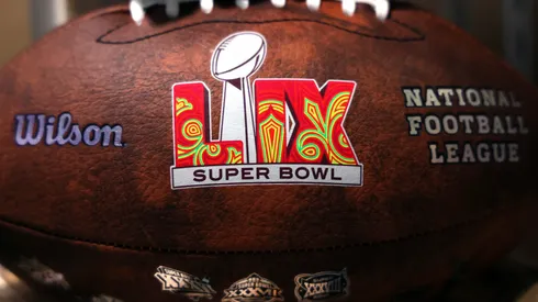 A detail of footballs at the NFL Experience fan festival ahead of Super Bowl LIX on February 07, 2025 in New Orleans, Louisiana.