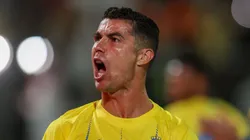 Cristiano Ronaldo of Al Nassr celebrates a goal.