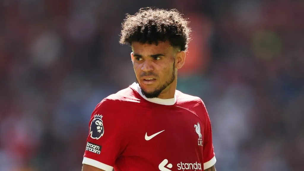 Luis Diaz of Liverpool during the Premier League match between Liverpool FC and Aston Villa at Anfield on September 03, 2023 in Liverpool, England.